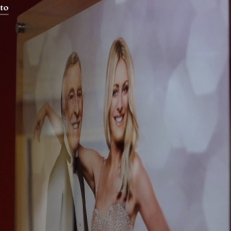 BBC talent - Strictly Come Dancing hosts Sir Bruce Forsyth and Tess Daly - displayed on the 4th floor, where you can find the hallowed BBC bar.