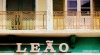 Ornate balconies and signage in the Cape Verde city of Mindelo