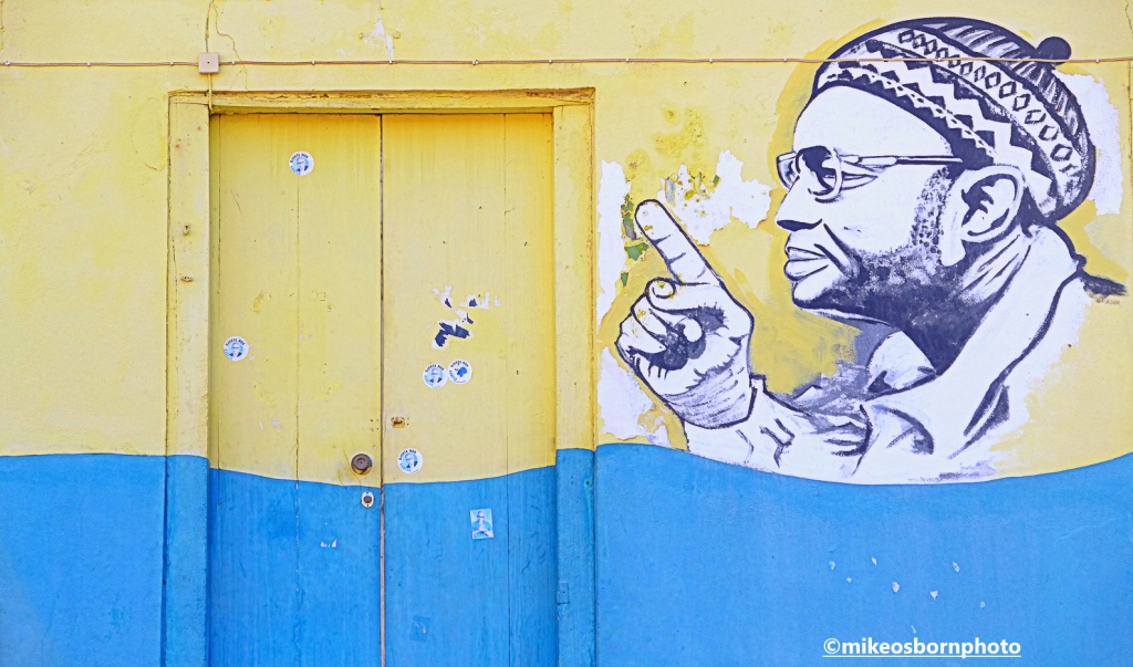 A mural of freedom fighter Amilcar Cabral in São Filipe, Fogo island, Cape Verde