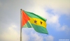 The flag of the small African island nation of São Tomé e Príncipe.